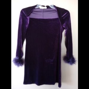 Girls Purple Velvet Dress